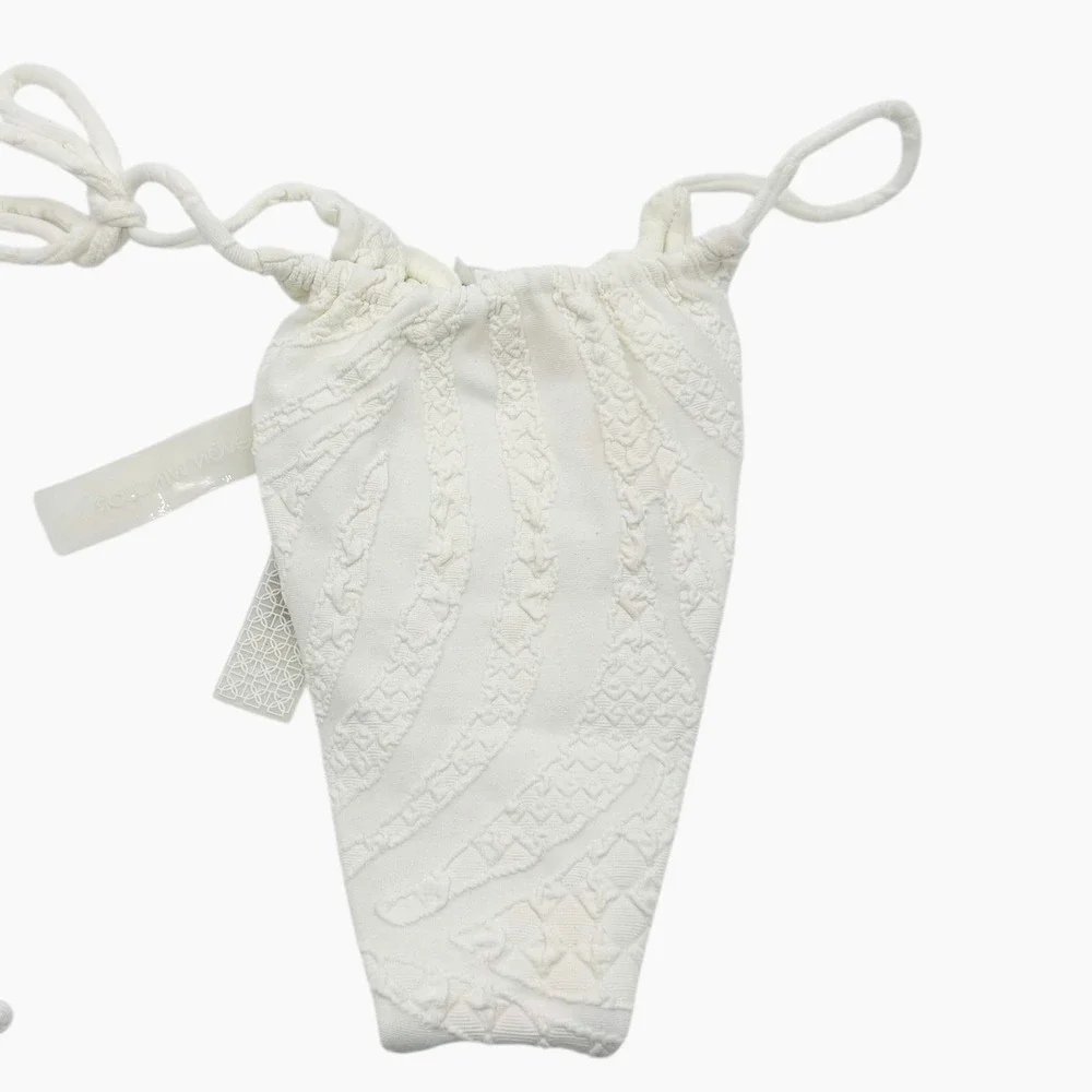 Devon Windsor Rylie Top Reign Bottom Bikini Set White‎ Zebra XL NWT